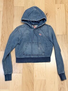LIKE NEW Diesel Women’s D-Angy Track Denim Hoodie Sweater